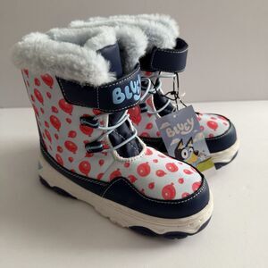 New GroundUp Bluey & Bingo Keepy Uppy Balloons Furry Toddler Winter Boots 12